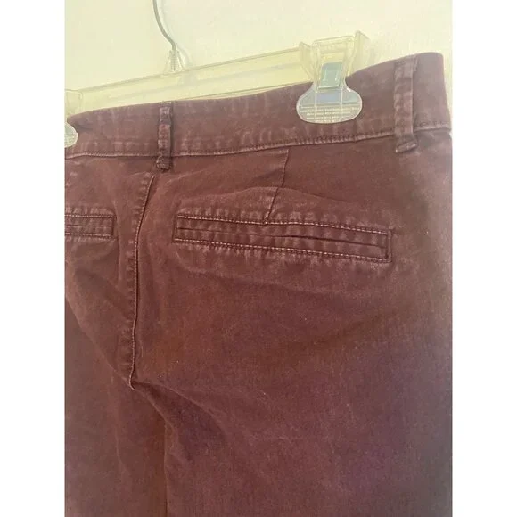 Old Navy Pixie Mid-Rise Burgundy Ankle Pants Women’s Size 8 - Picture 5 of 6
